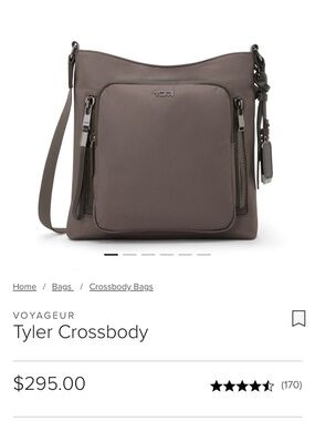 Tumi SET Tyler Crossbody Bag in Taupe Brown and Cosmetic Case